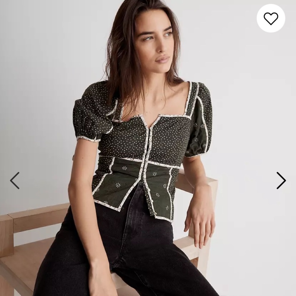 Madewell Patchwork Puff Sleeve Top